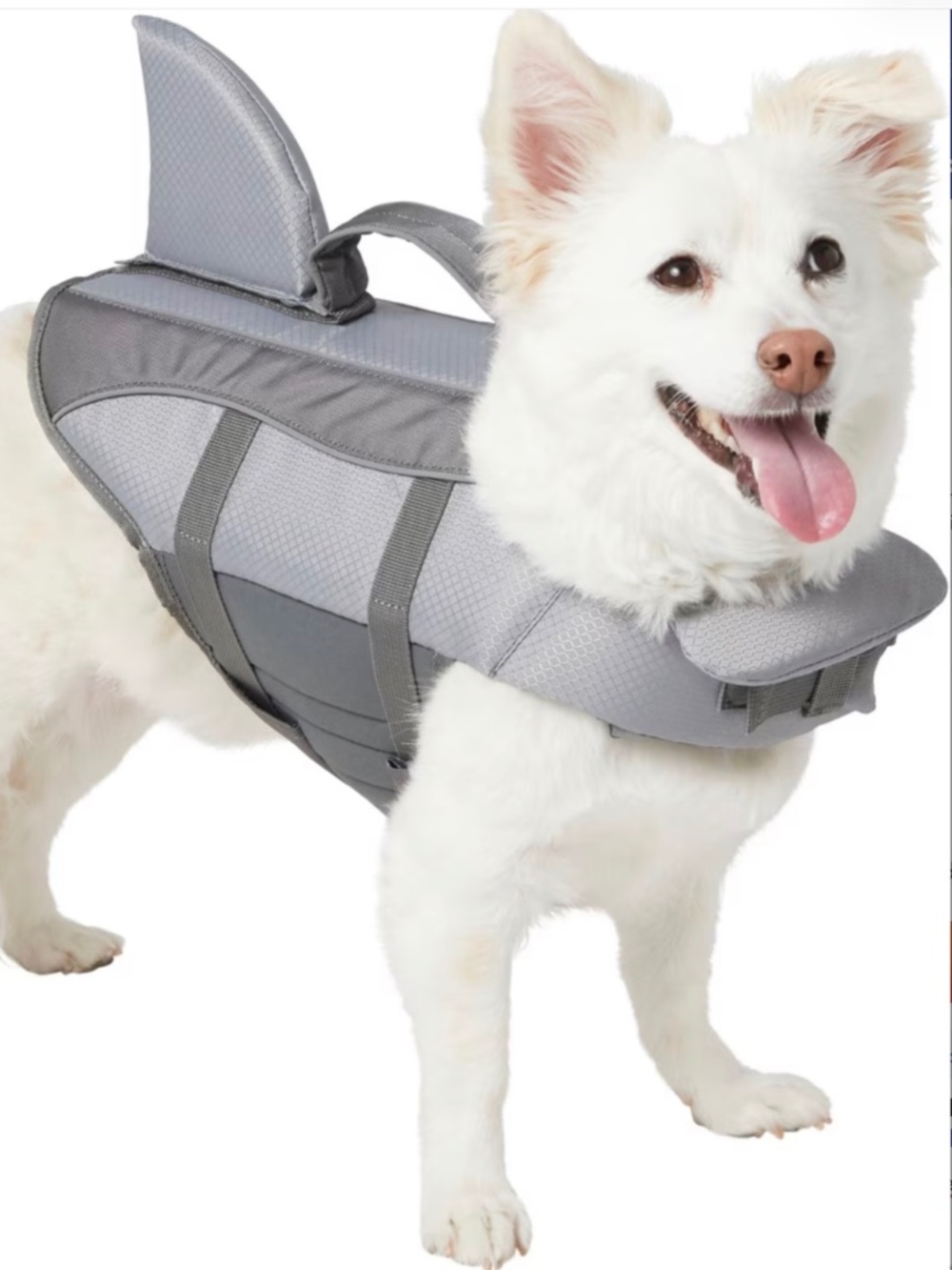 New w/Tags CHEWY Frisco Shark Dog Life Jacket Gray Small
